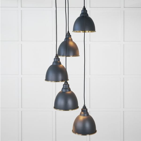 From The Anvil Lighting Soot Smooth Brass Brindley Cluster Pendant