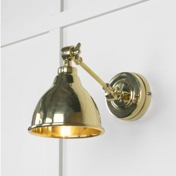 From The Anvil Lighting Brass Smooth Brass Brindley Wall Light