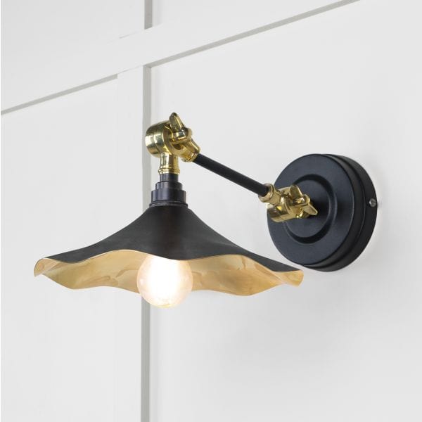 From The Anvil Lighting Elan Black Smooth Brass Flora Wall Light