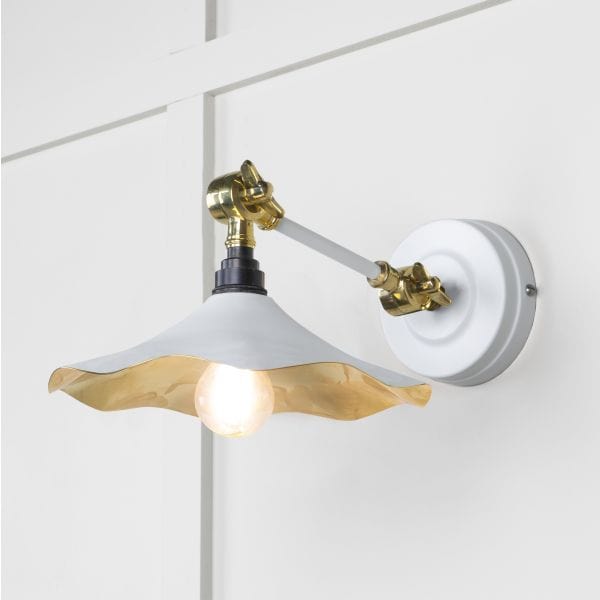 From The Anvil Lighting Flock Smooth Brass Flora Wall Light