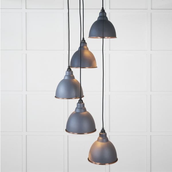 From The Anvil Lighting Slate Smooth Copper Brindley Cluster Pendant