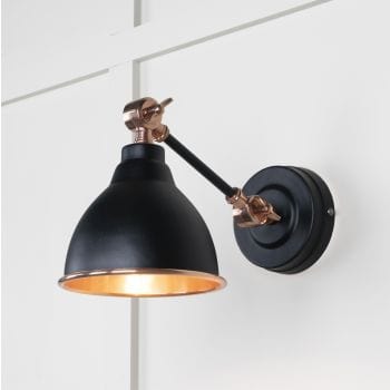 From The Anvil Lighting Elan Black Smooth Copper Brindley Wall Light