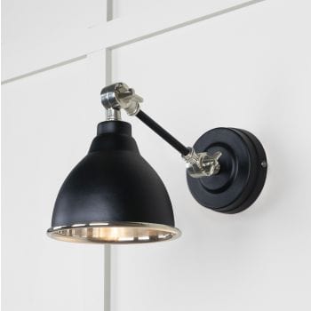 From The Anvil Lighting Elan Black Smooth Nickel Brindley Wall Light