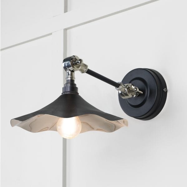 From The Anvil Lighting Elan Black Smooth Nickel Flora Wall Light