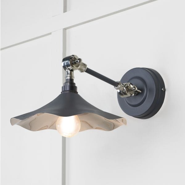 From The Anvil Lighting Slate Smooth Nickel Flora Wall Light