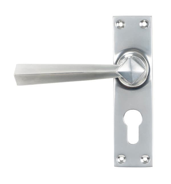 From The Anvil Handles Sating Chrome Straight Lever Euro Lock Set