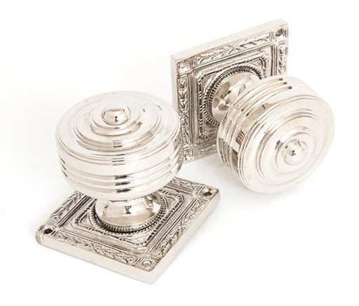 From The Anvil Knobs Polished Nickel Tewkesbury Square Mortice Knob Set