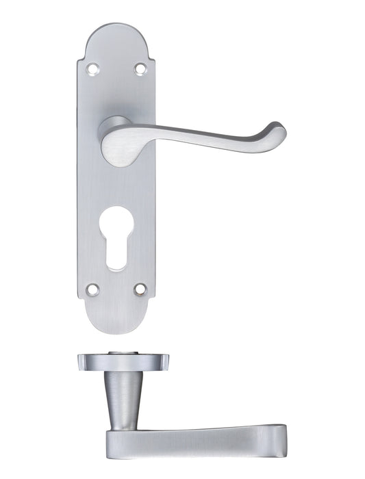 Project Oxford Lever on Europrofile Lock Backplate - 168mm x 42mm