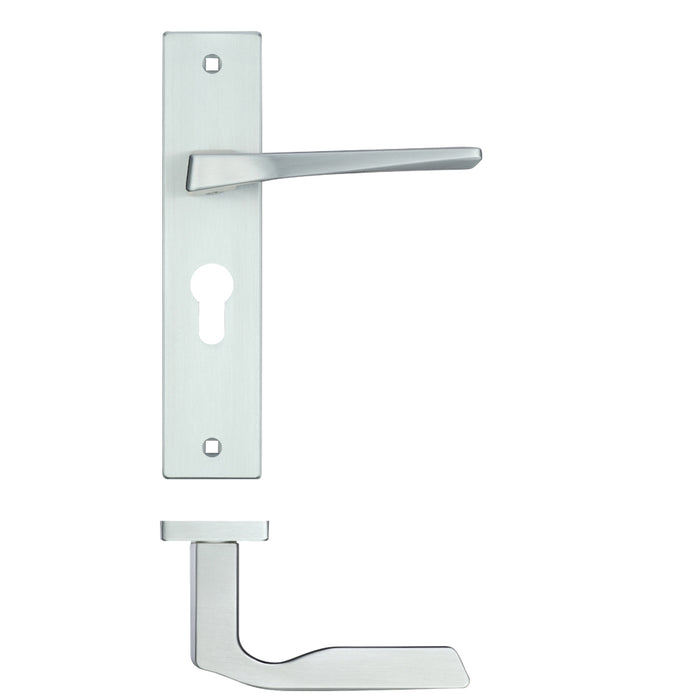 Lyra Lever Euro Lock (47.5mm c/c) on Backplate - 190x42mm