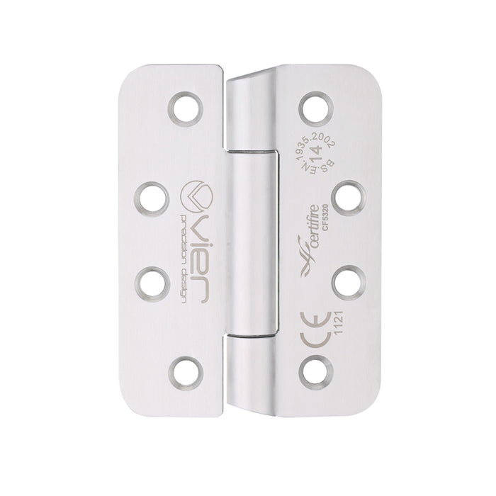 Grade 14 Concealed Bearing Hinge Stainless Steel Radius - Grade 201 - 102 x 76 x 3mm - Hospital Tip