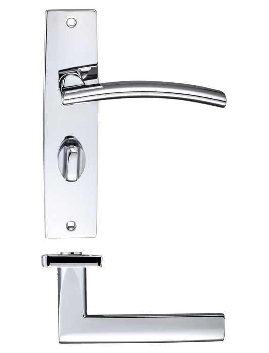 Amalfi Lever Bathroom (57mm c/c) On Backplate - 180x43mm