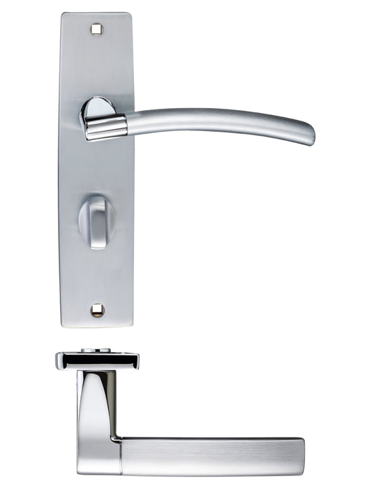 Amalfi Lever Bathroom (57mm c/c) On Backplate - 180x43mm