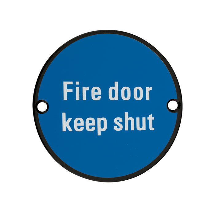 Signage - Fire Door Keep Shut - 76mm dia