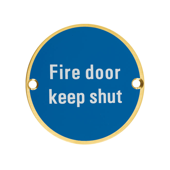 Signage - Fire Door Keep Shut - 76mm dia