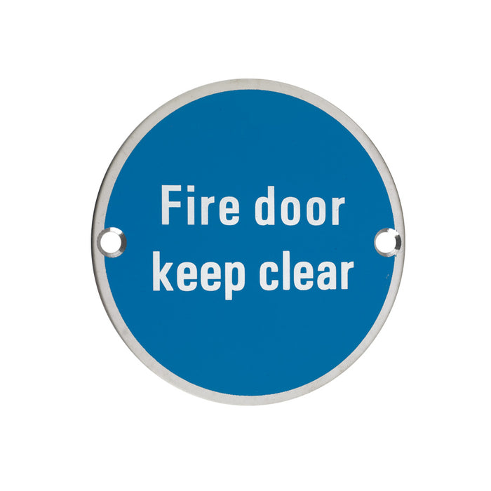 Signage - Fire Door Keep Clear  - 76mm dia