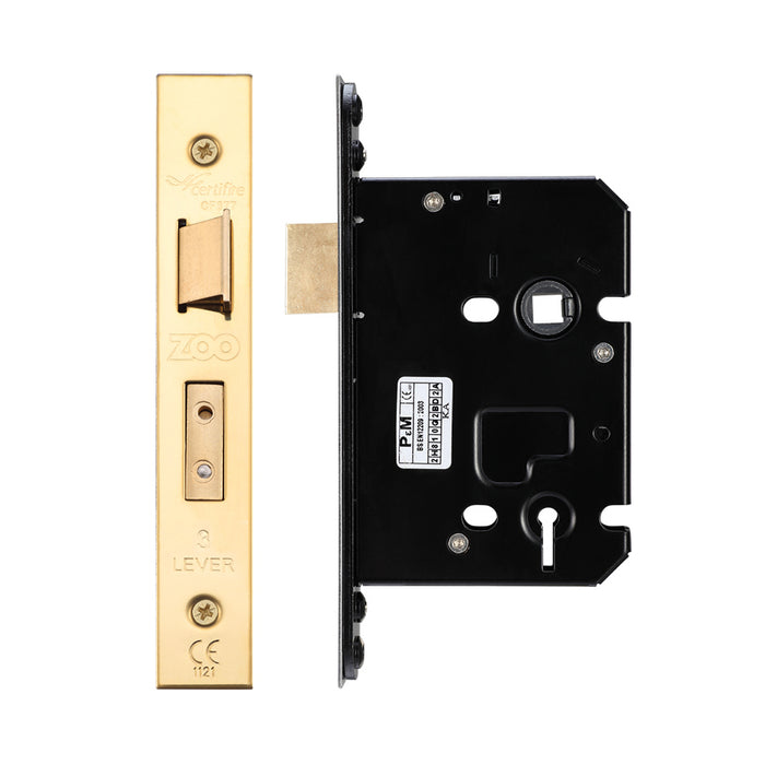 3 Lever Sash Lock - 76mm C/W Forend and Strike