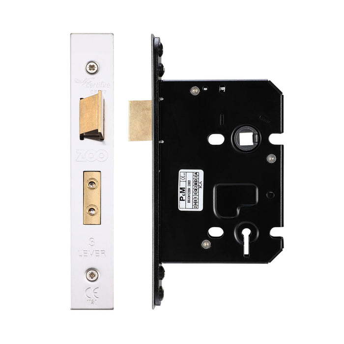 3 Lever Sash Lock - 76mm C/W Forend and Strike